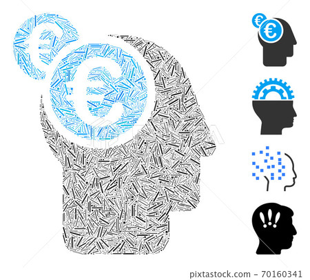 Hatch Euro Businessman Intellect Icon Vector Mosaic 70160341