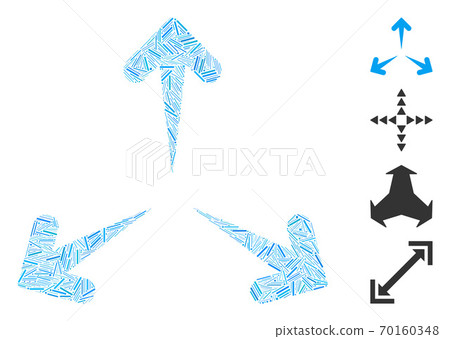 Line Expand Arrows Icon Vector Collage 70160348