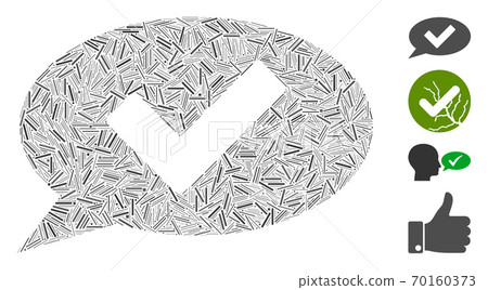 Linear OK Message Icon Vector Mosaic 70160373