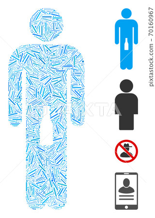 Hatch Man Icon Vector Mosaic Hatch Man Icon Vector Mosaic 70160967