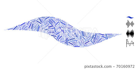 Hatch Wave Shape Icon Vector Mosaic Hatch Wave Shape Icon Vector Mosaic 70160972