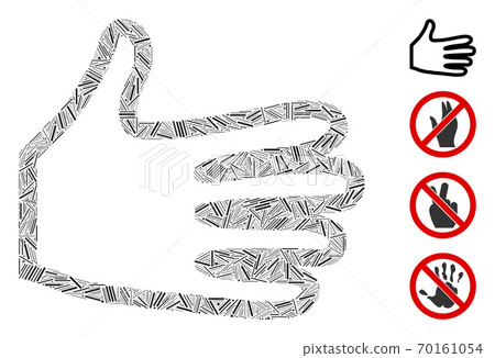 Line Pan Fingers Icon Vector Mosaic Line Pan Fingers Icon Vector Mosaic 70161054