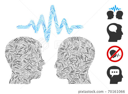 Linear User Dialog Signal Icon Vector Mosaic - Stock Illustration ...
