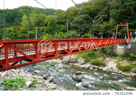 Hyogo Prefecture Nishinomiya City, Takarazuka City Takedao Onsen Takedao Bridge and Muko River (early autumn) 70161096