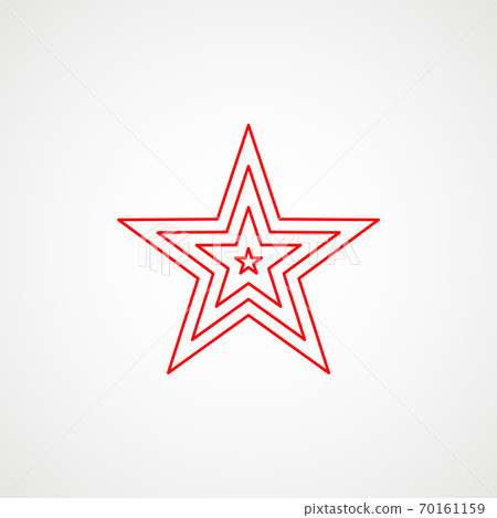 Linear icon of communism. Red multilayer star. Soviet emblem. Minimalist coat of arms of the USSR. Vector 70161159