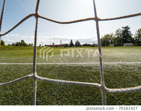 Football sport and equipment concept.  Close up of gate 70161427
