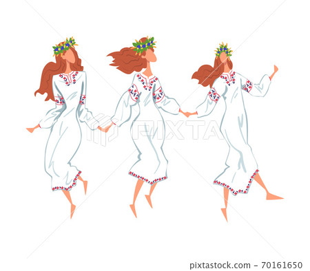 Traditional russian national clothes are womens Vector Image