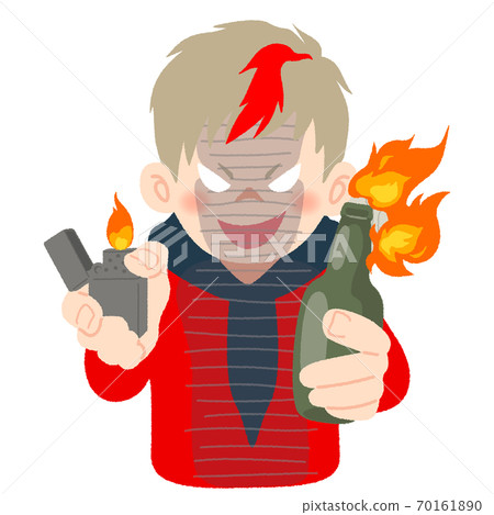 Image illustration of a man with a bad face aiming at the burning business method Image illustration of a man with a bad face aiming at the burning business method 70161890