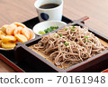 Japanese cold ramen noodles with tempura set in Japanese style 70161948