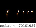 soft focused Candles Light in dark night 70161985
