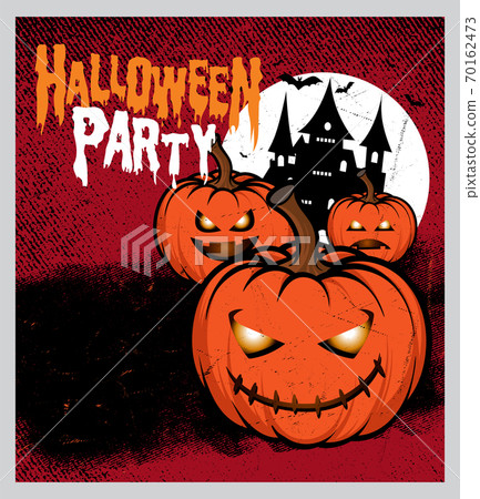 Halloween night party background with full Moon, Halloween banners with pumpkins. Halloween night party background with full Moon, Halloween banners with pumpkins. 70162473