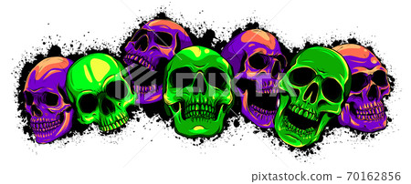 vector skull and crossbones. human skulls and bones with shallow depth of field vector skull and crossbones. human skulls and bones with shallow depth of field 70162856