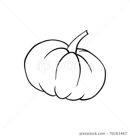 Halloween doodle pumpkin element. Isolated vector illustration 70163467