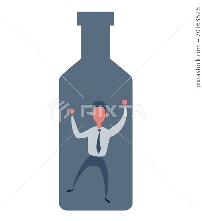 Alcoholism. Conceptual illustration for alcoholism. 70163526
