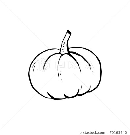 Halloween doodle pumpkin element. Isolated vector illustration 70163540