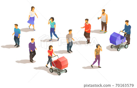 set of isometric people 70163579