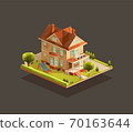 Suburban family house with a playground 70163644