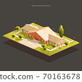 Elementary school isometric illustration 70163678