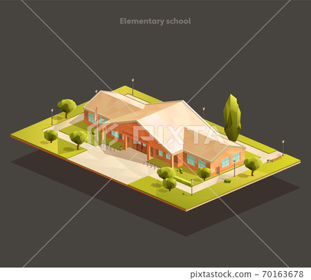 Elementary school isometric illustration Elementary school isometric illustration 70163678