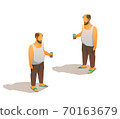 Drunk bald man in tank top 70163679
