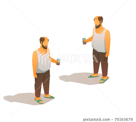 Drunk bald man in tank top Drunk bald man in tank top 70163679