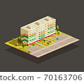 Soviet Block of Flats isometric illustration 70163706