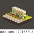 Block of Flats isometric illustration 70163708