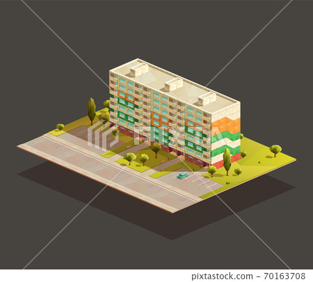 Block of Flats isometric illustration 70163708