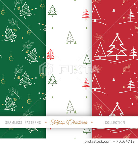 Christmas tree seamless pattern background pack - Stock Illustration ...
