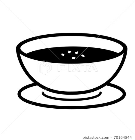 碗裡的湯的簡單圖標 碗裡的湯的簡單圖標 70164844