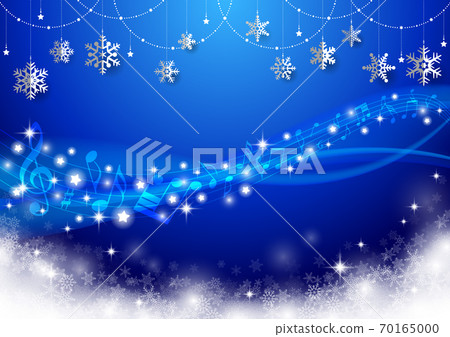Glitter ☆ Simple landscape of Christmas tree and snowflake ornament Blue Glitter ☆ Simple landscape of Christmas tree and snowflake ornament Blue 70165000