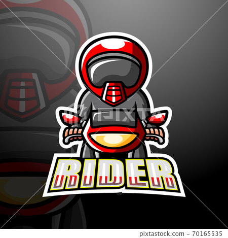 Rider mascot esport logo design	 70165535