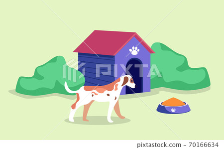 Doghouse Dog Kennel with Pet, Bowl of Canine Food Doghouse Dog Kennel with Pet, Bowl of Canine Food 70166634