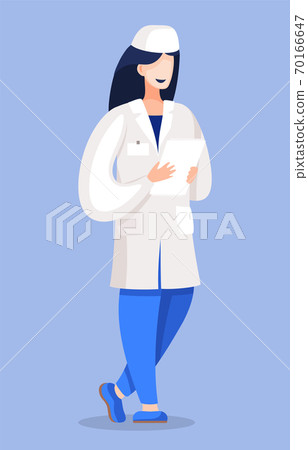Nurse Woman in Medical Uniform Holding Checklist Nurse Woman in Medical Uniform Holding Checklist 70166647