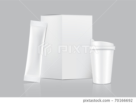Download 3d Glossy Stick Sachet Mockup And Cup With Stock Illustration 70166692 Pixta