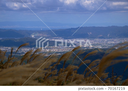 原石高原搖曳的蘇基和遙遠的景色 原石高原搖曳的蘇基和遙遠的景色 70167219