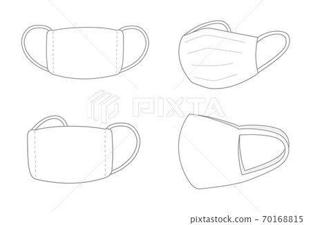 White mask illustration set 70168815