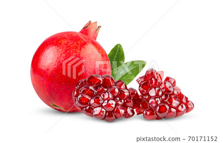 Pomegranate on wite background 70171152