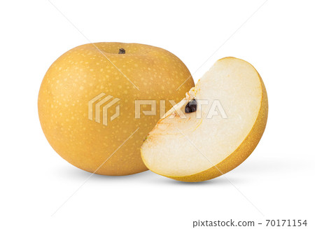 snow pear on white background snow pear on white background 70171154
