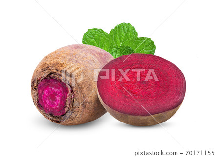 beetroot vegetables and half on white background beetroot vegetables and half on white background 70171155