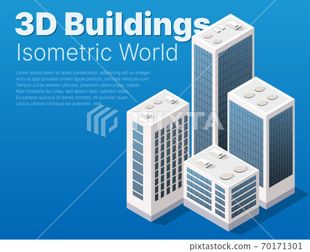 Isometric 3d module block district part of the city Isometric 3d module block district part of the city 70171301