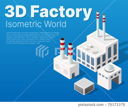 Isometric 3D city module industrial urban factory which Isometric 3D city module industrial urban factory which 70171378