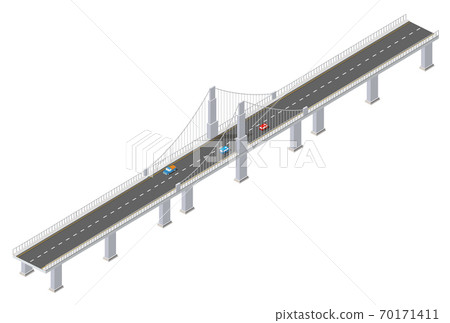 The bridge of urban infrastructure is isometric for games, 70171411