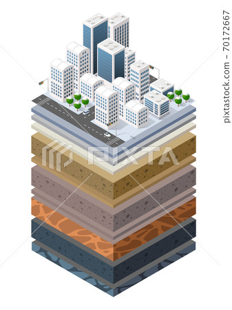 Soil Layers cross section geological of urban environment 70172667