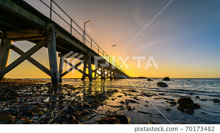 Moonta Bay jetty at sunset Moonta Bay jetty at sunset 70173482