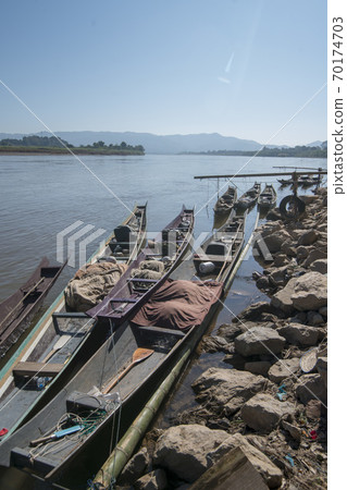 THAILAND CHIANG KHONG MEKONG BOAT POERT THAILAND CHIANG KHONG MEKONG BOAT POERT 70174703