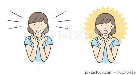 A set of women who rejoice and women who are shocked 70176419