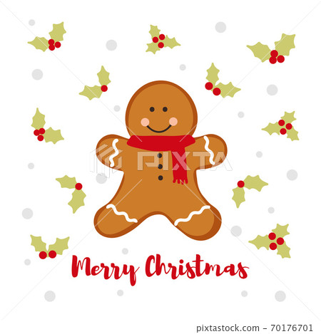 Winter card with gingerbread. Amazing holiday vector background. Winter card with gingerbread. Amazing holiday vector background. 70176701