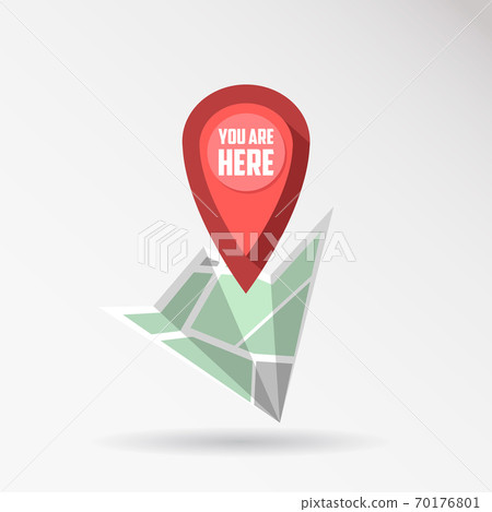 Location, Map Pin icon. Flat design style modern icon. Caption you are here. Location, Map Pin icon. Flat design style modern icon. Caption you are here. 70176801