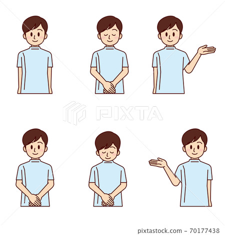 Upper body male nurse in various poses 02 Upper body male nurse in various poses 02 70177438